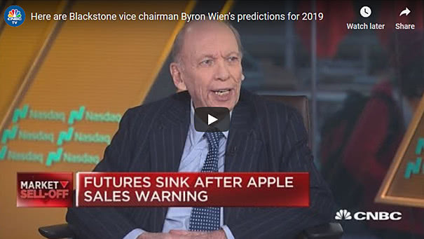 Here are Blackstone vice chairman Byron Wien's predictions for 2019