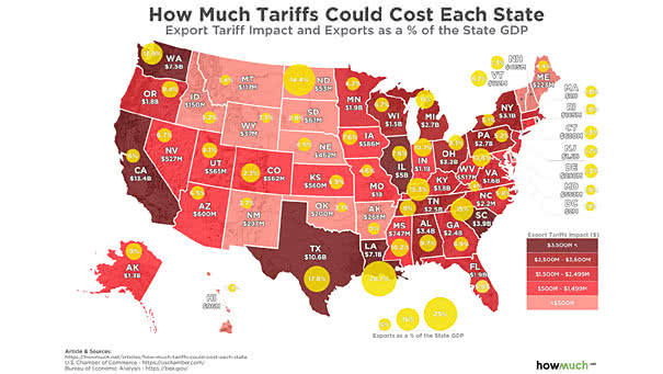 How Much Tariffs Could Cost Each State