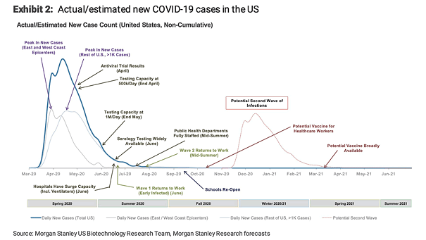 Actual and Estimated New Coronavirus Cases in the U.S.