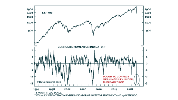 S&P 500 and Composite Momentum Indicator