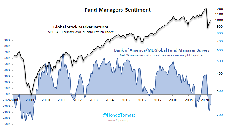 Fund Managers Sentiment and Global Stock Market Returns