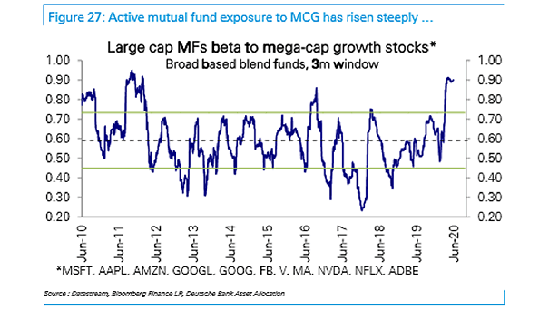 Large-Cap Mutual Funds Beta to Mega-Cap Growth Stocks
