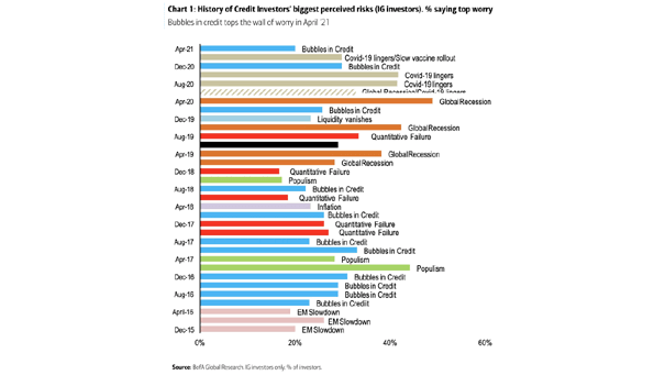 Bubbles - History of Credit Investors' Biggest Perceived Risks