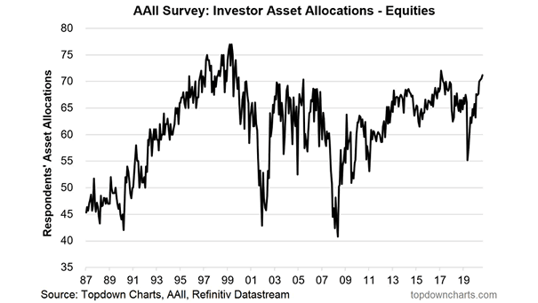 AAII Survey - Investor Asset Allocations - Equities