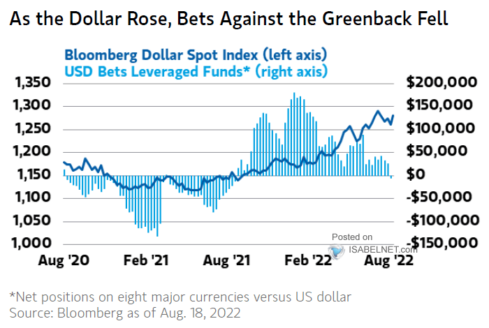Bloomberg Dollar Spot Index and USD Bets Leveraged Funds