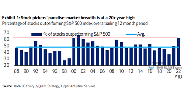 Percentage of Stocks Outperforming the S&P 500 Index