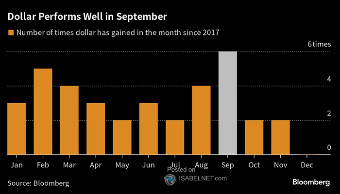 Number of Times Dollar Has Gained in the Month Since 2017