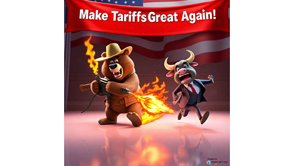 ISABELNET Cartoon of the Day - Bull vs Bear, Make Tariffs Great Again!