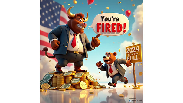 ISABELNET Cartoon of the Day - You're Fired! Bull vs. Bear