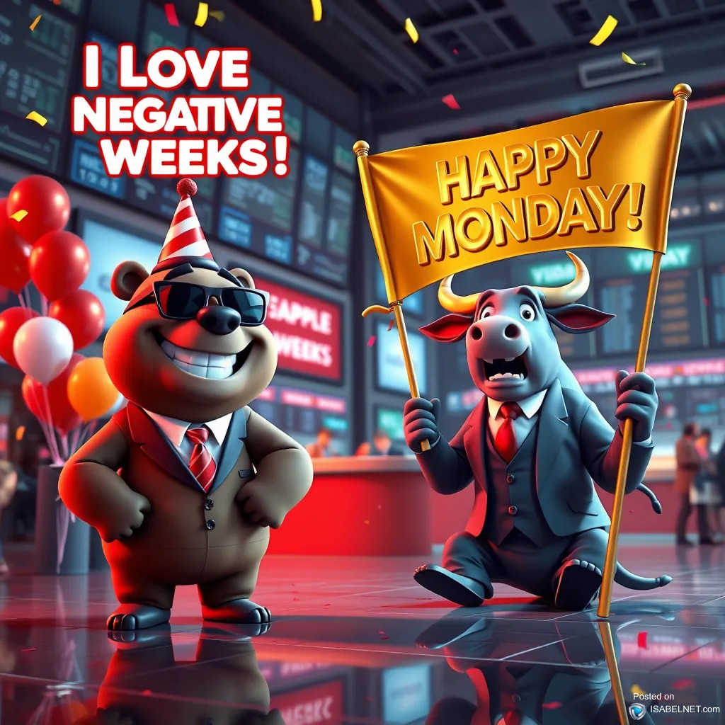 ISABELNET Cartoon of the Day - I Love Negative Weeks! Happy Monday!
